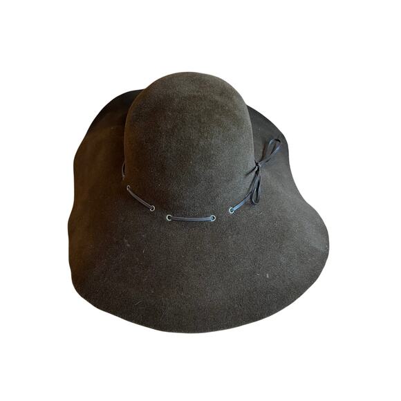 Eric Javits Floppy Brim Felt Hat Whipstitch Detail Dark Brown main image 7